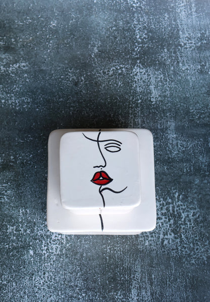 Set 2 recipiente din ceramica patrate Visage