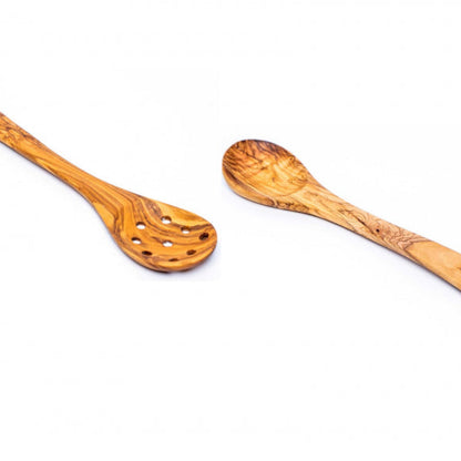 Комплект лъжица Milano и лъжица с дупки от маслиново дърво 30 | 35 см