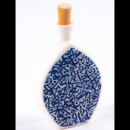 Sticlă rotundă ulei - oțet | scris albastru